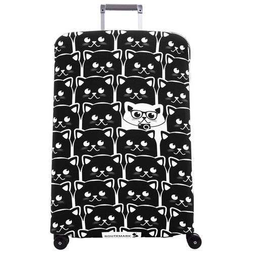 фото Чехол для чемодана routemark, размер l, белый, черный