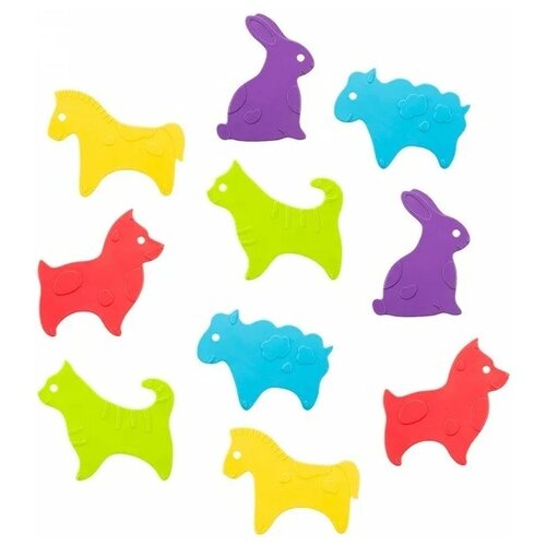 фото Набор ковриков для ванны animals, rbm-015-an разноцветный roxy-kids