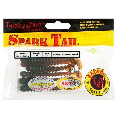 фото Виброхвост lj pro series spark tail съедобный 7,6 см 085 (набор 7 шт) 6967663 lucky john