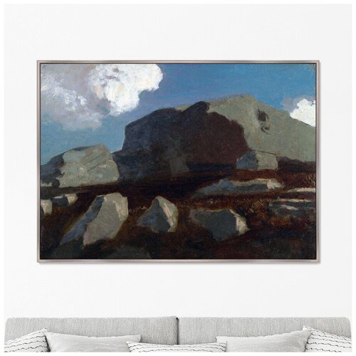 Репродукция картины на холсте Landscape with Rocks, near Royan, 1875г. Размер картины: 75х105см