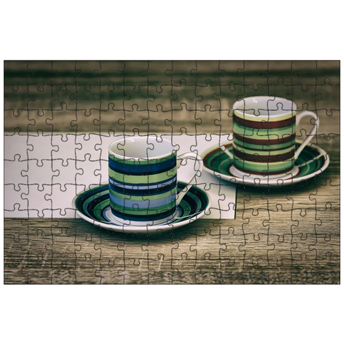 фото Магнитный пазл 27x18см."кофейные кружки, кофе, чашки" на холодильник lotsprints