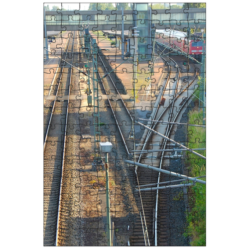 фото Магнитный пазл 27x18см."станция, треки, emden" на холодильник lotsprints