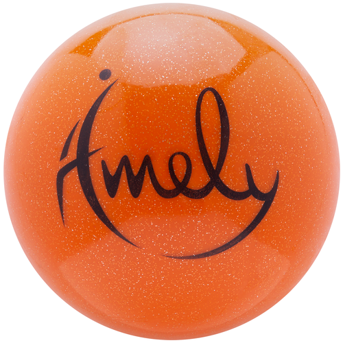 фото Мяч для художественной гимнастики agb-303 19 см, оранжевый, с насыщенными блестками amely