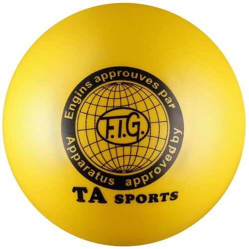 фото Мяч для художественной гимнастики металлик 300 г i-1 желтый 15 см indigo