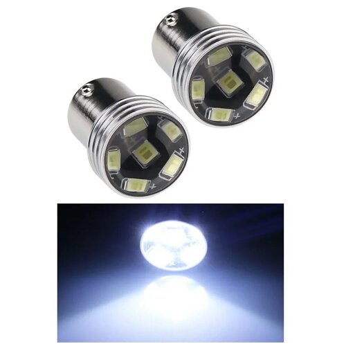 фото Лампа светодиодная габаритная ⚡️ sd-527 p21/5w ⚡️ 1157 2835 6 smd 2.3w 30*19mm ⚡️ 12v ⚡️ element ⚡️ 2шт