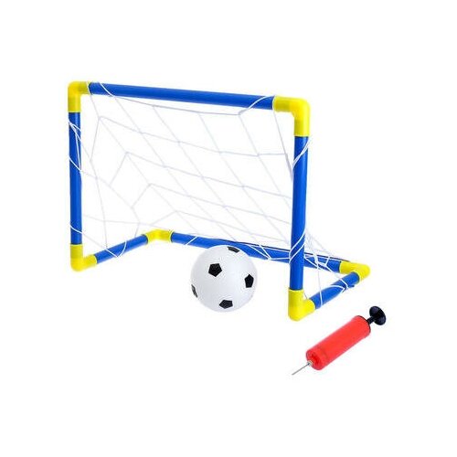 фото Ворота футбольные мини-футбол, сетка, мяч, насос, размер ворот 60х41х29 см 4005178 .