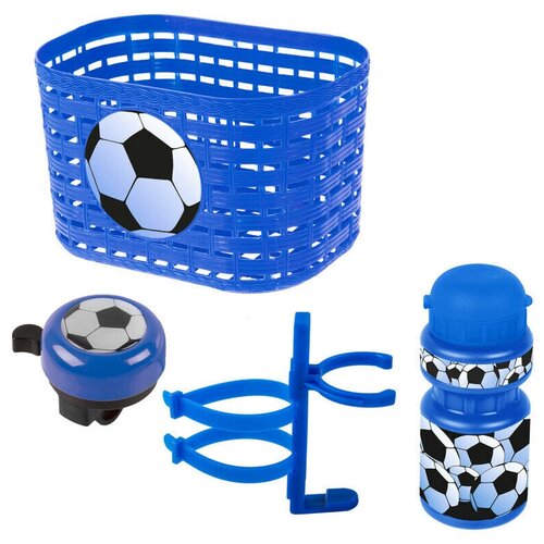 фото Корзина+фляга+звонок 5-650041 комплект синий футбол ventura kids