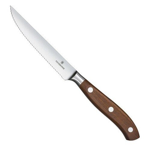 фото Victorinox нож для стейка, лезвие 12 см, серрейторная заточка, дерево (подарочная упаковка)