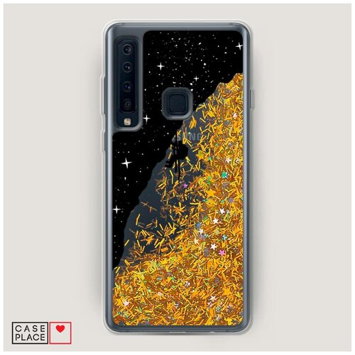 фото Чехол жидкий с блестками samsung galaxy a9 2018 скалолаз в космосе case place