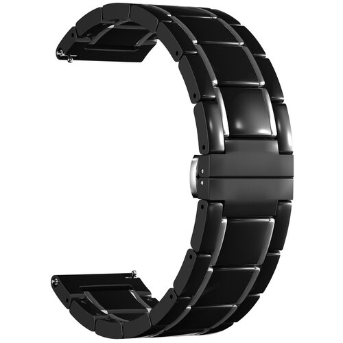 фото Универсальный керамический ремешок для часов 20 mm lyambda libertas dsg-09-20- bs black/silver