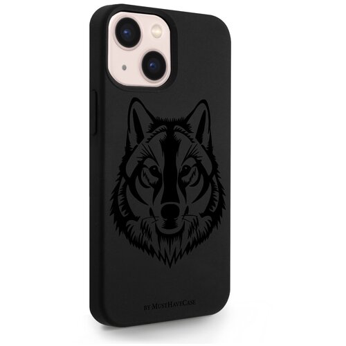 фото Черный силиконовый чехол musthavecase для iphone 13 mini волк для айфон 13 мини