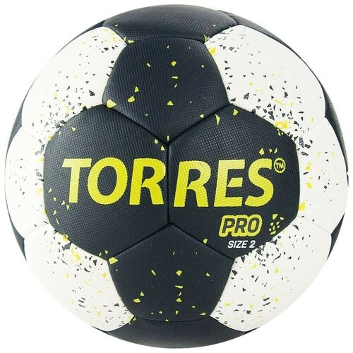 фото Мяч гандбольный torres pro арт.h32162, р.2, пу, 4 подкл. слоя, черно-бел-желт