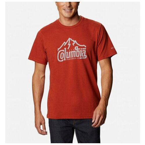 фото Футболка columbia path lake™ graphic tee ii мужская, цвет красный, размер m