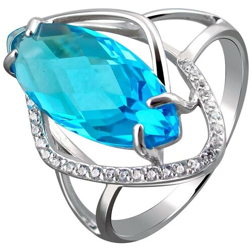 фото Эстет кольцо с фианитами и кристаллами swarovski из серебра с22к250865, размер 17.5