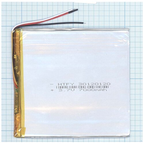 фото Аккумулятор li-pol (батарея) 3*120*120мм 3pin 3.7v/7000mah oem