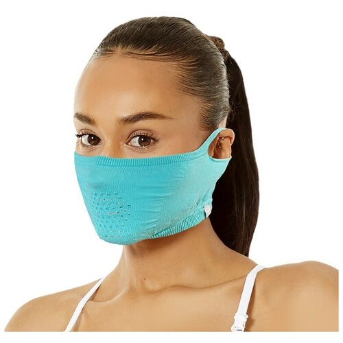 фото Короткая маска с охлаждающей тканью aqua-x, для разных видов спорта, защищает от пыли, пыльцы, низких и высоких температур, naroo, голубой