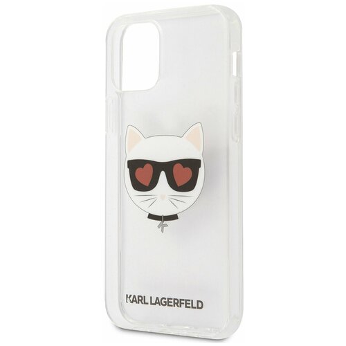 фото Чехол lagerfeld для iphone 12/12 pro (6.1) pc/tpu choupette head hearts hard transp karl lagerfeld