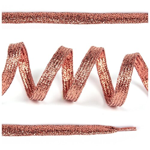 фото Шнурки плоские, металлизированные, 10 мм, 100 см, цвет персиковый (10 комплектов) китай