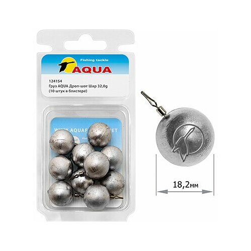 фото Груз для рыбалки aqua дроп-шот шар 32,0g (упк. 10шт.)