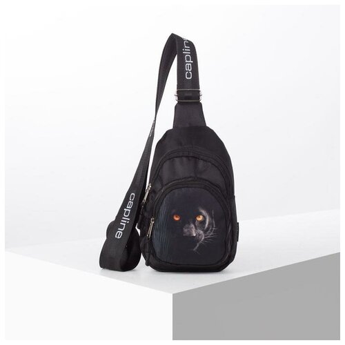 фото Сумка-рюкзак №85 пантера, 15*10*26, отд на молнии, н/карман, регул ремень, черный capline