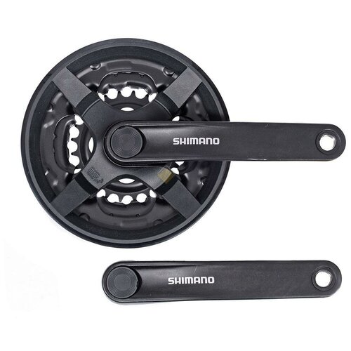 фото Система shimano ty301, 175мм, 42/34/24, с защитой, квадрат, черная, без упаковки