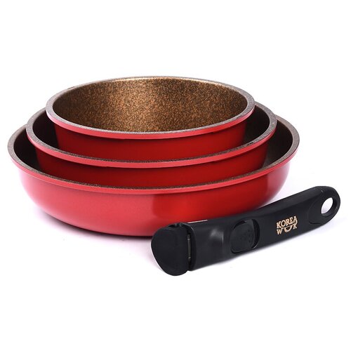 фото Набор сковородок, oursson, korea wok, красный