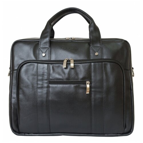 фото Мужская кожаная сумка для ноутбука carlo gattini ruffo black 1005-01