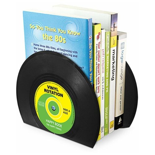 фото Подставка для книг "виниловые пластинки" vinyl bookends, набор из 2-х пластинок люблю дарить