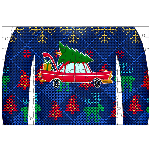 фото Магнитный пазл 27x18см."уродливые свитер, рождественский свитер, веселая" на холодильник lotsprints