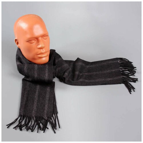 фото Темно-серый шарф с белыми полосками halstech k87fa