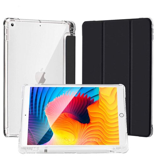 фото Чехол книжка для apple ipad 7 10.2 (2019 / ipad 8 10.2 (2020) черный shockproof case