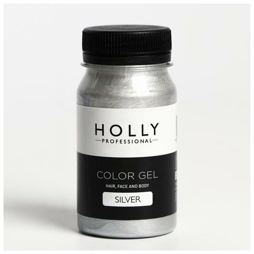 Купить Декоративный гель для волос, лица и тела COLOR GEL Holly Professional, Silver, 100 мл