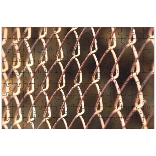 фото Магнитный пазл 27x18см."проволока сетка заборная, металл, сетки" на холодильник lotsprints