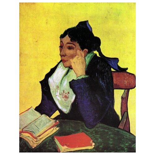 фото Репродукция на холсте мадам женукс с книгой ( l arlesienne madame ginoux with books) ван гог винсент 50см. x 64см. твой постер