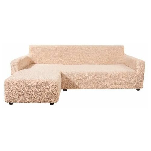 фото Чехол для мебели: чехол на угловой диван с левым выступом микрофибра ваниль еврочехол