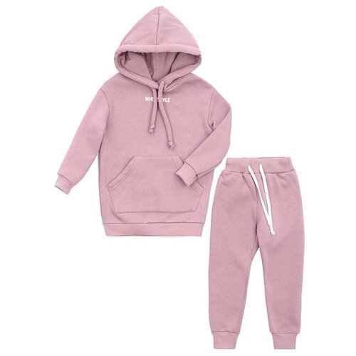 фото Комплект одежды nikastyle, худи и брюки, спортивный стиль, размер 104, розовый