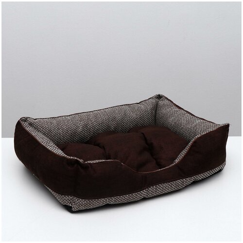 фото Лежанка для кошек, лежак для собак, подушка для кошек собак, 70 х 55 х 20 см, темно- коричневый perseiline