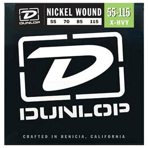 фото Dunlop electric bass nickel wound extra heavy dbn55115 (55-115) струны для бас-гитары
