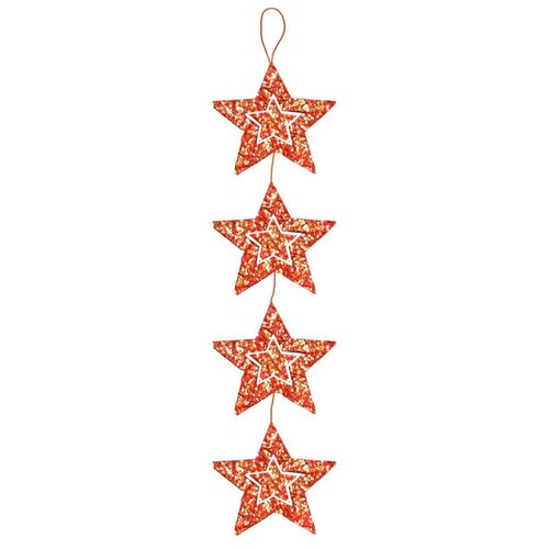 фото Декоративная подвеска "4 звезды", красный. b&h