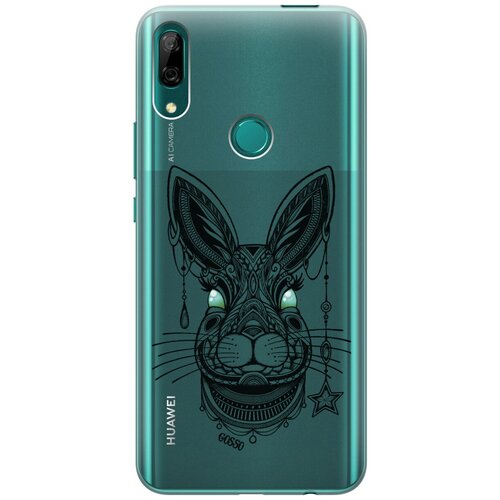 фото Ультратонкий силиконовый чехол-накладка transparent для huawei p smart z / honor 9x с 3d принтом "grand rabbit" gosso