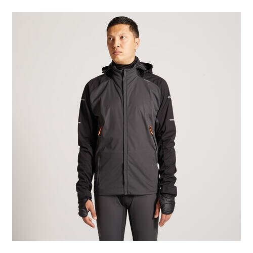 фото Куртка для бега водоотталкивающая ветрозащитная мужская warm regul темно-серая kiprun размер: l х декатлон decathlon
