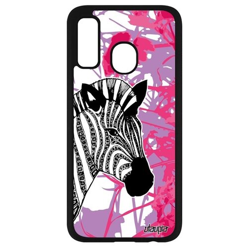 фото Противоударный чехол на смартфон // samsung galaxy a40 // "зебра" лошадь дизайн, utaupia, розовый