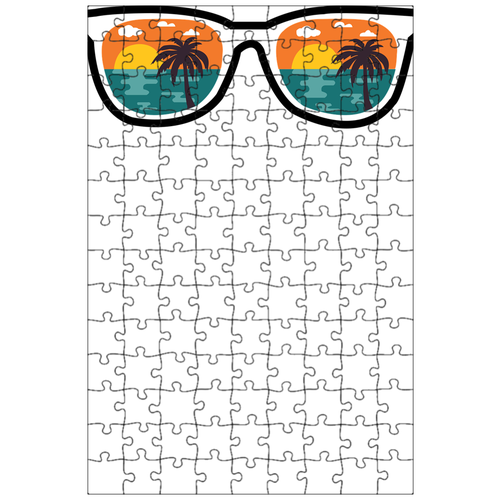 фото Магнитный пазл 27x18см."солнечные очки, пляж, пальма" на холодильник lotsprints