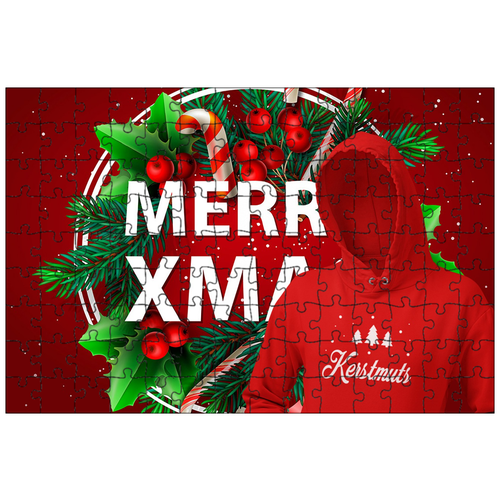 фото Магнитный пазл 27x18см."рождественский свитер, рождество, рождественская елка" на холодильник lotsprints