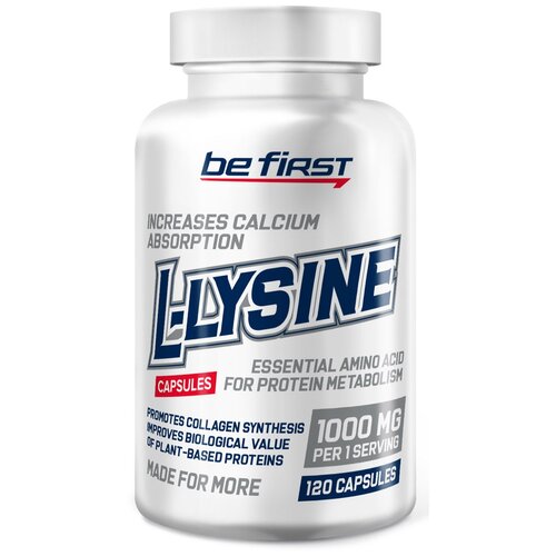 фото Аминокислоты be first l-lysine, 120 капсул