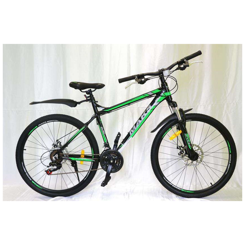 фото Велосипед 27.5 maks surf md (alu рама) (21-ск.) (рама 20) черный/зеленый
