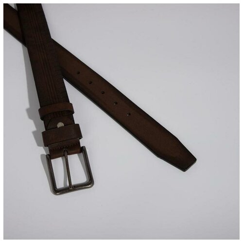 фото Ремень мужской, ширина 4 см, винт, пряжка металл, цвет коричневый yandex market