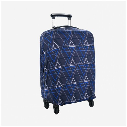 фото Чехол для чемодана треугольники чёрно-синий no name
