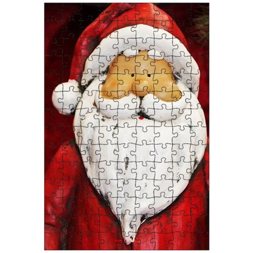 фото Магнитный пазл 27x18см."дед мороз, рождественский рисунок, красное пальто" на холодильник lotsprints