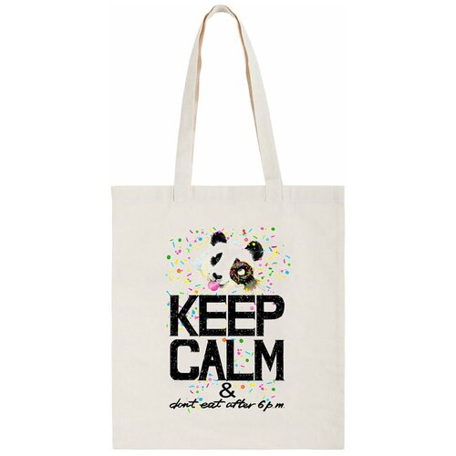 фото Сумка-шоппер coolpodarok "краски. keep calm and dont eat after 6 pm. панда"
